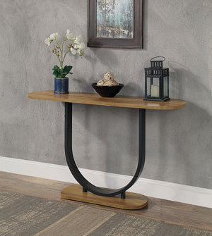 Olbia - Sofa Table - Rustic Oak / Sand Black - 5th Avenue Furniture