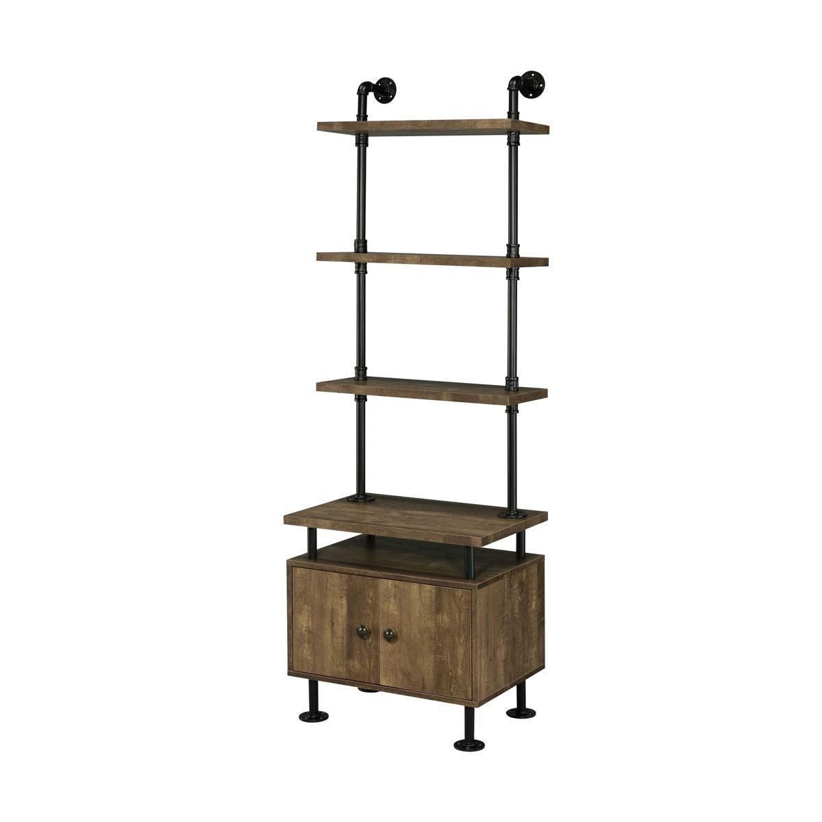 ACME - Ensata II - Side Pier - Rustic Oak & Black Finish - 5th Avenue Furniture