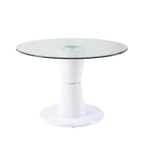 ACME - Kavi - Coffee Table - Clear Glass & White High Gloss - 5th Avenue Furniture