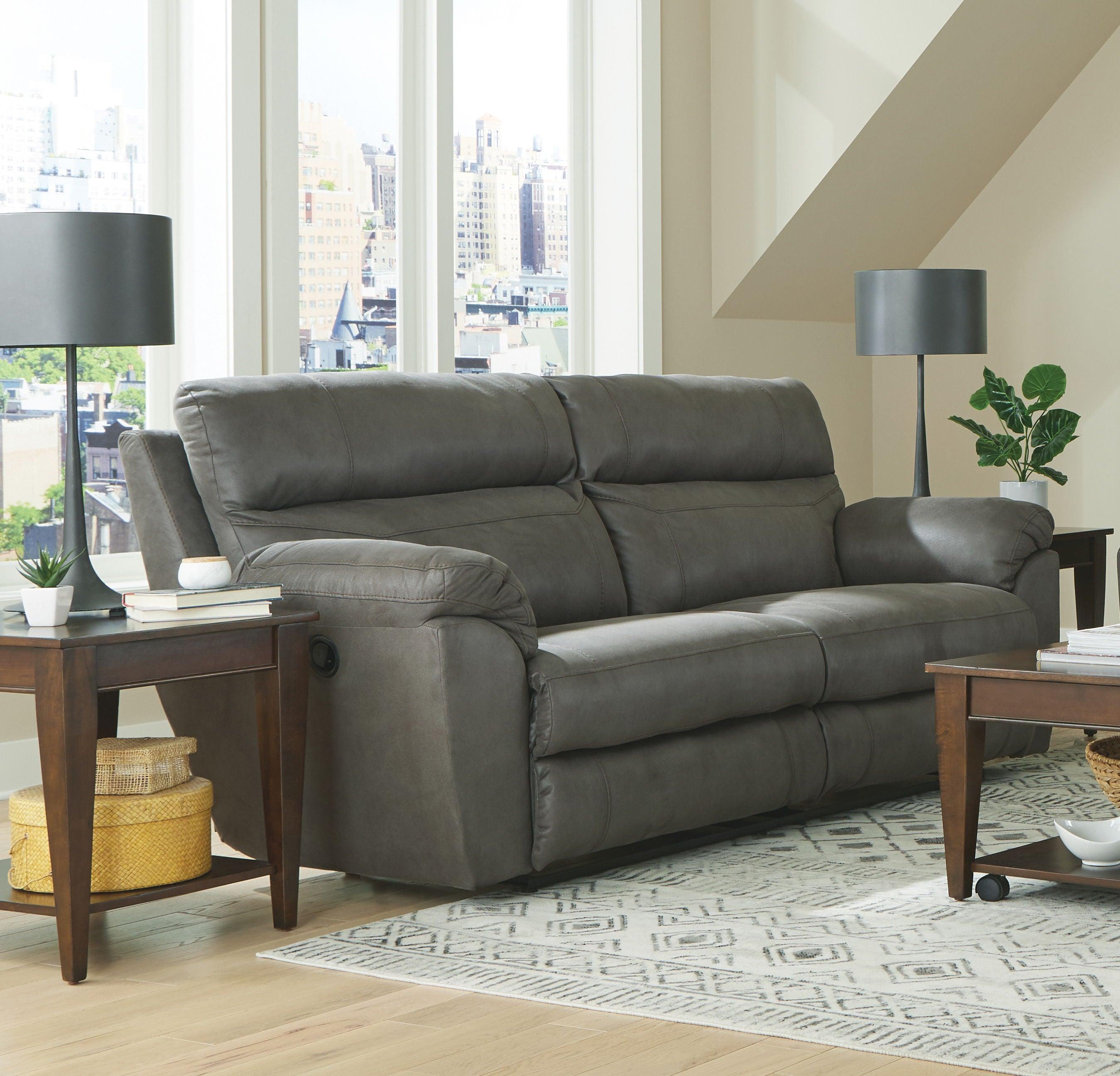 Catnapper - Atlas - Reclining Sofa - Charcoal - 5th Avenue Furniture