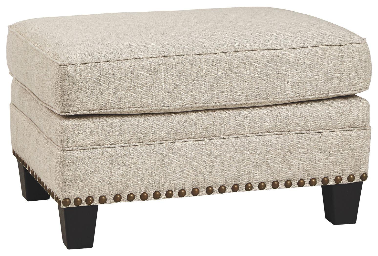 Ashley Furniture - Claredon - Linen - Ottoman - 5th Avenue Furniture