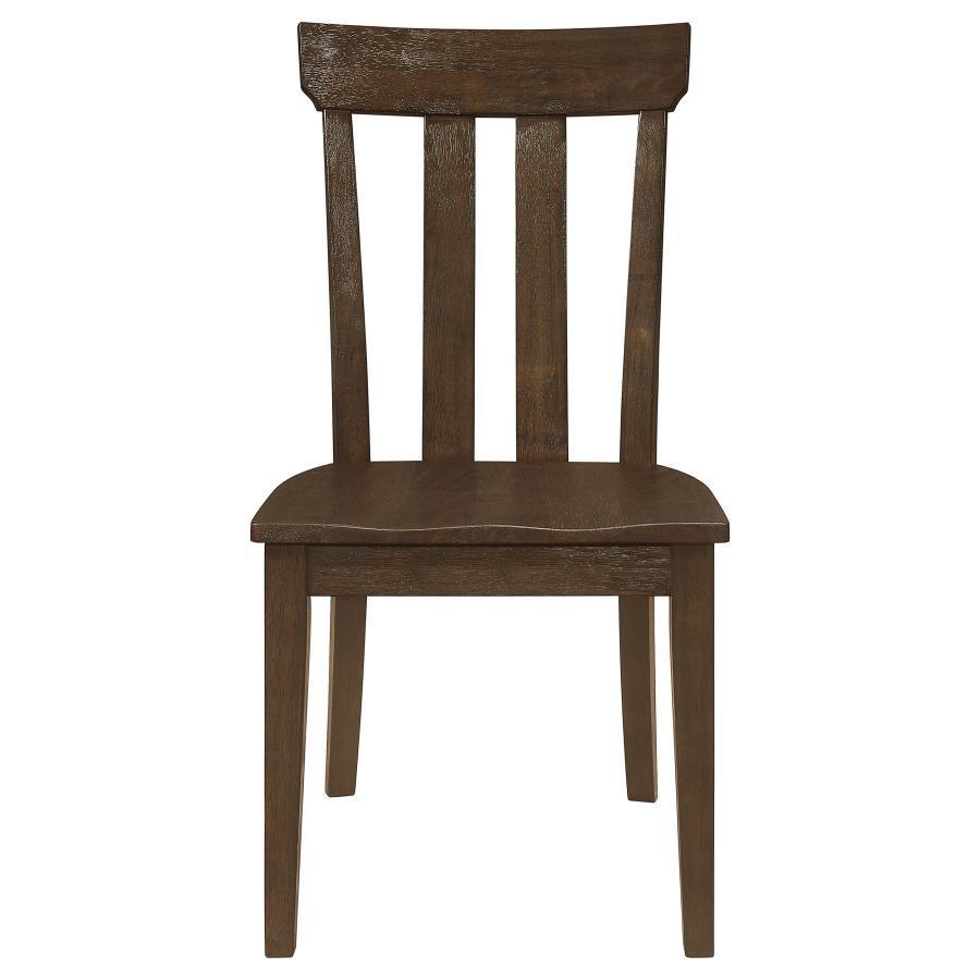 Coaster Fine Furniture - Reynolds - Slat Back Dining Side Chair - Brown Oak (Set of 2) - 5th Avenue Furniture