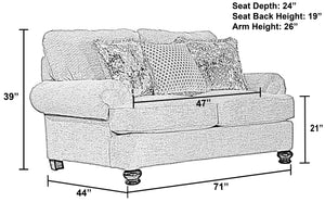 Freemont - Loveseat - Pewter - 5th Avenue Furniture