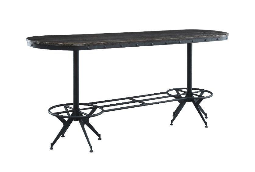ACME - Zangief - Counter Height Table - Salvaged Brown & Black Finish - 5th Avenue Furniture