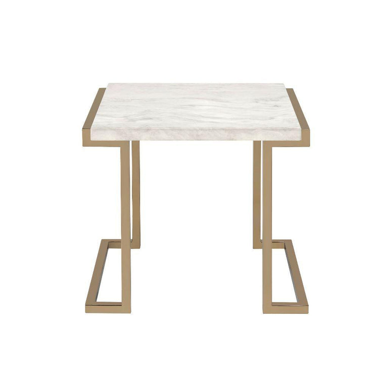 ACME - Boice II - End Table - Faux Marble & Champagne - 5th Avenue Furniture