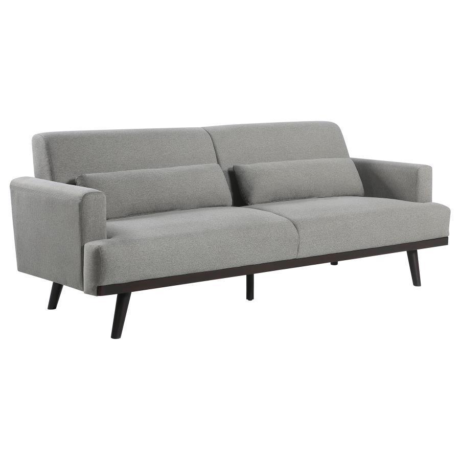 CoasterEssence - Blake - Upholstered Sofa With Track Arms - Sharkskin And Dark Brown - 5th Avenue Furniture