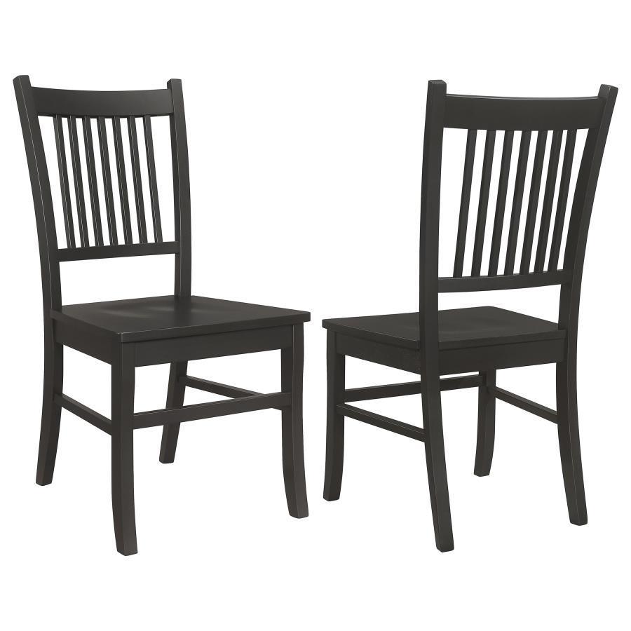 Coaster Fine Furniture - Marbrisa - Slat Back Dining Side Chair (Set of 2) - Matte Black - 5th Avenue Furniture