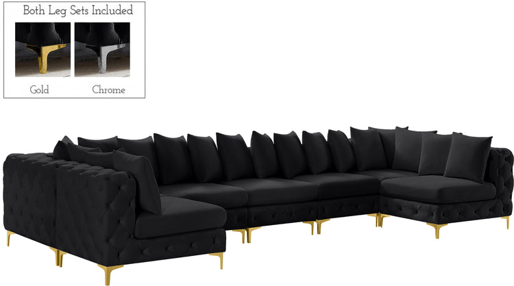 Meridian Furniture - Tremblay - Modular Sectional 7 Piece - Black - Fabric - 5th Avenue Furniture