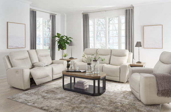Signature Design by Ashley® - Mindanao - Coconut - 3 Pc. - Power Reclining Sofa, Power Reclining Loveseat With Console, Power Recliner - 5th Avenue Furniture