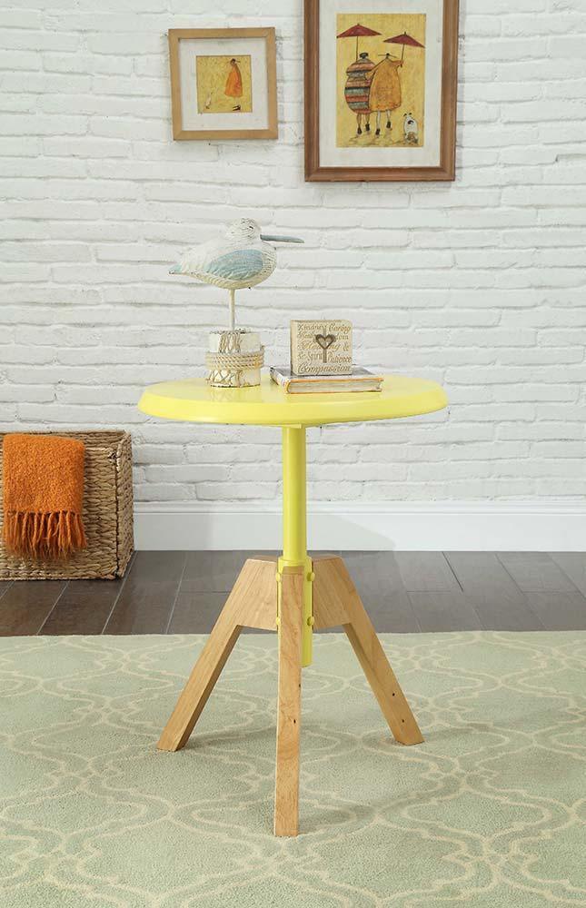 ACME - Lumina - End Table - Yellow & Natural - 5th Avenue Furniture