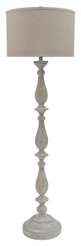 Ashley Furniture - Bernadate - Whitewash - Poly Floor Lamp - 5th Avenue Furniture
