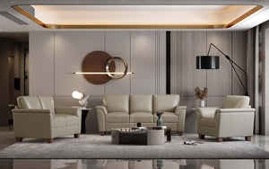 ACME - Pacific Palisades - Sofa - Beige Leather - 5th Avenue Furniture