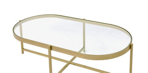 ACME - Charrot - Coffee Table - Clear Glass & Gold Finish - 5th Avenue Furniture