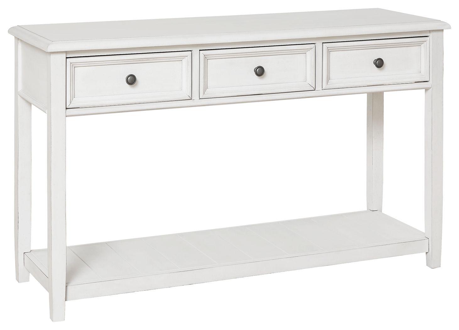 Signature Design by Ashley® - Kanwyn - Whitewash - Sofa Table - 5th Avenue Furniture