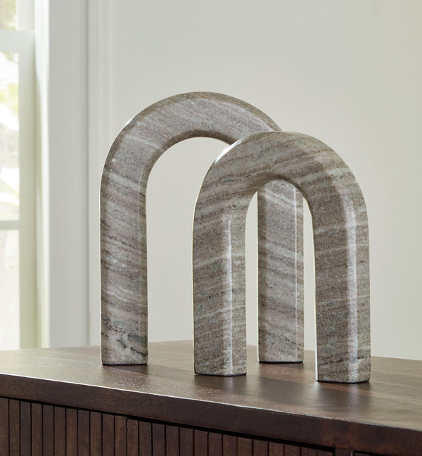 Signature Design by Ashley® - Keithton - Taupe - Sculpture Set (Set of 2) - 5th Avenue Furniture