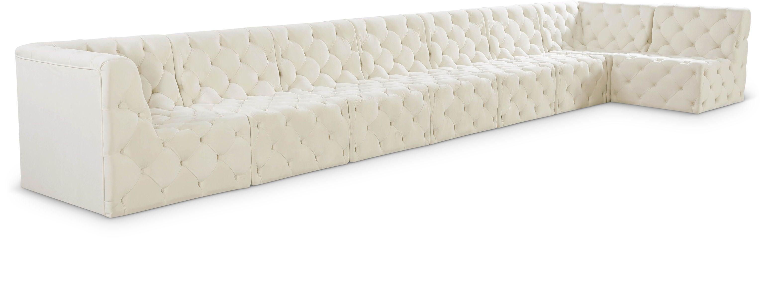 Meridian Furniture - Tuft - Modular Sectional 8 Piece - Cream - 5th Avenue Furniture