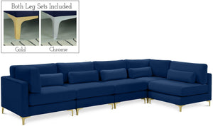 Meridian Furniture - Julia - Modular Sectional 5 Piece - Navy - 5th Avenue Furniture