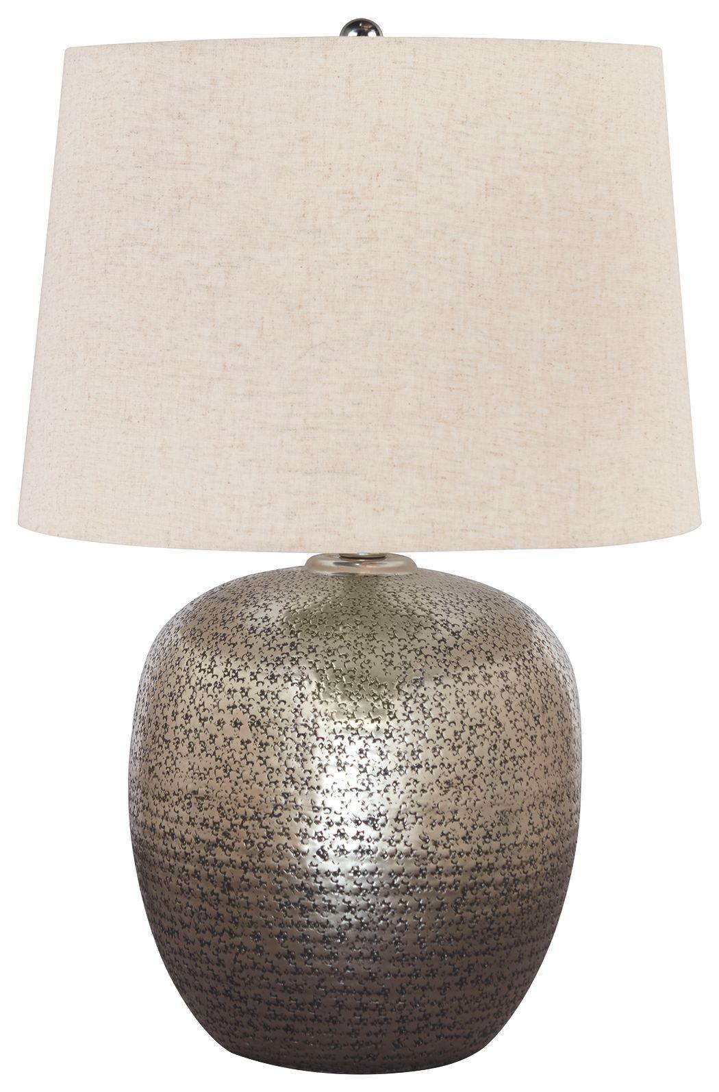 Ashley Furniture - Magalie - Antique Silver Finish - Metal Table Lamp - 5th Avenue Furniture