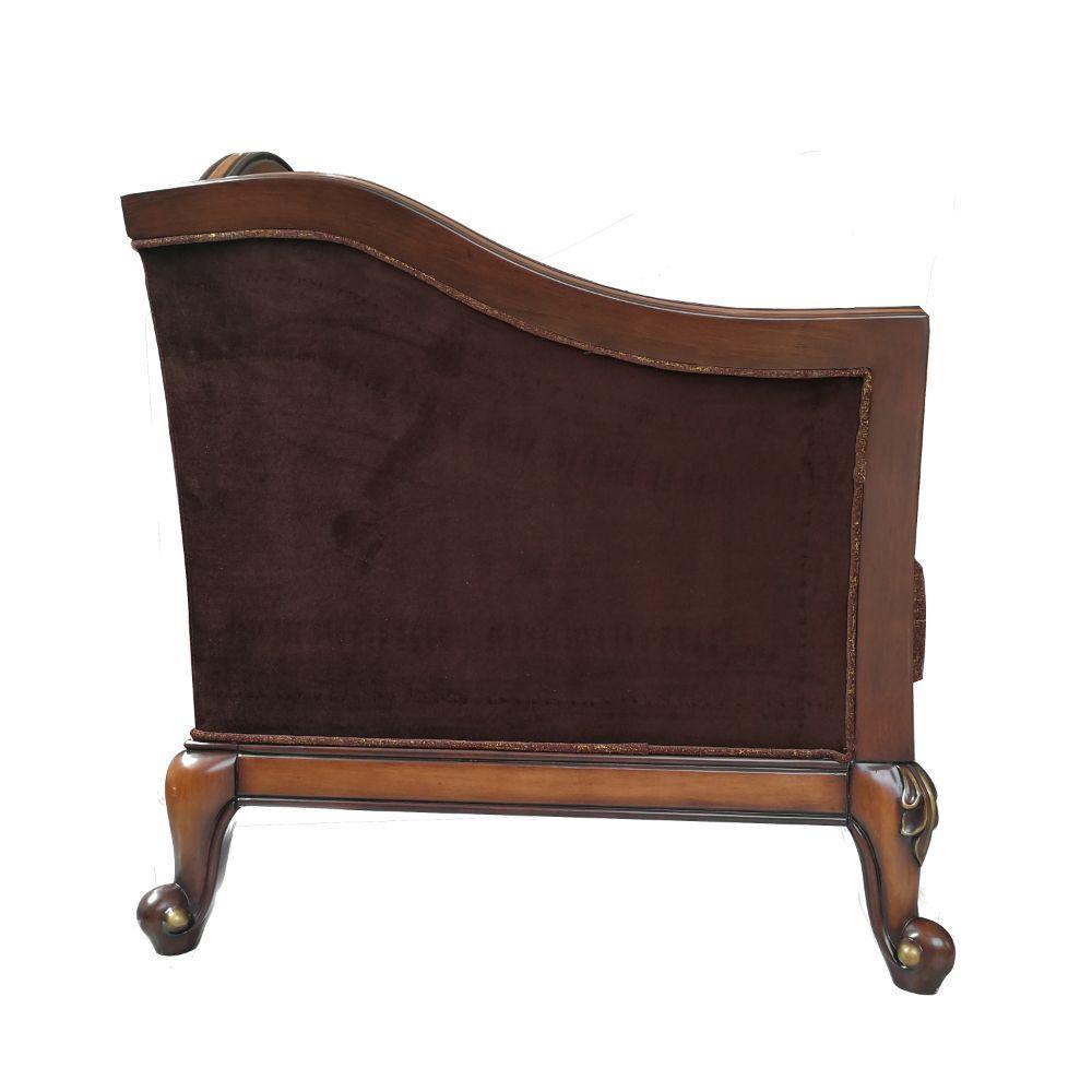 ACME - Beredei - Chair - Fabric & Antique Oak - 5th Avenue Furniture