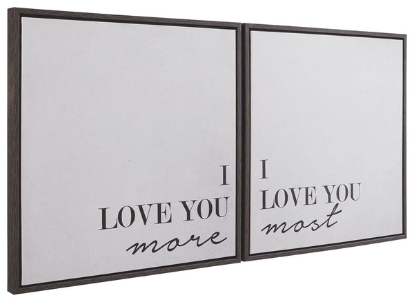 Ashley Furniture - Adline - Black / White - Wall Art Set (Set of 2) - 5th Avenue Furniture