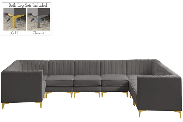 Meridian Furniture - Alina - Modular Sectional 8 Piece - Grey - Fabric - 5th Avenue Furniture