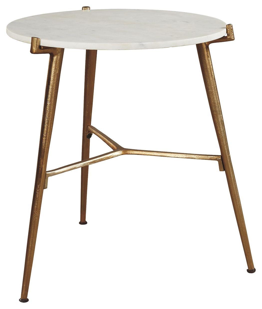 Ashley Furniture - Chadton - White / Gold Finish - Accent Table - 5th Avenue Furniture