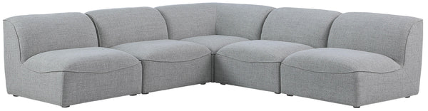 Meridian Furniture - Miramar - Modular Sectional 5 Piece - Gray - Fabric - 5th Avenue Furniture
