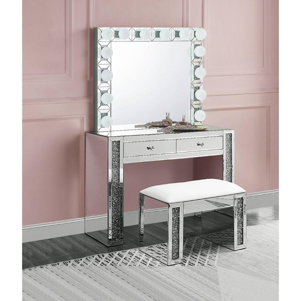 ACME - Noralie - Wall Decor - Mirrored & Faux Diamonds - 28" - 5th Avenue Furniture