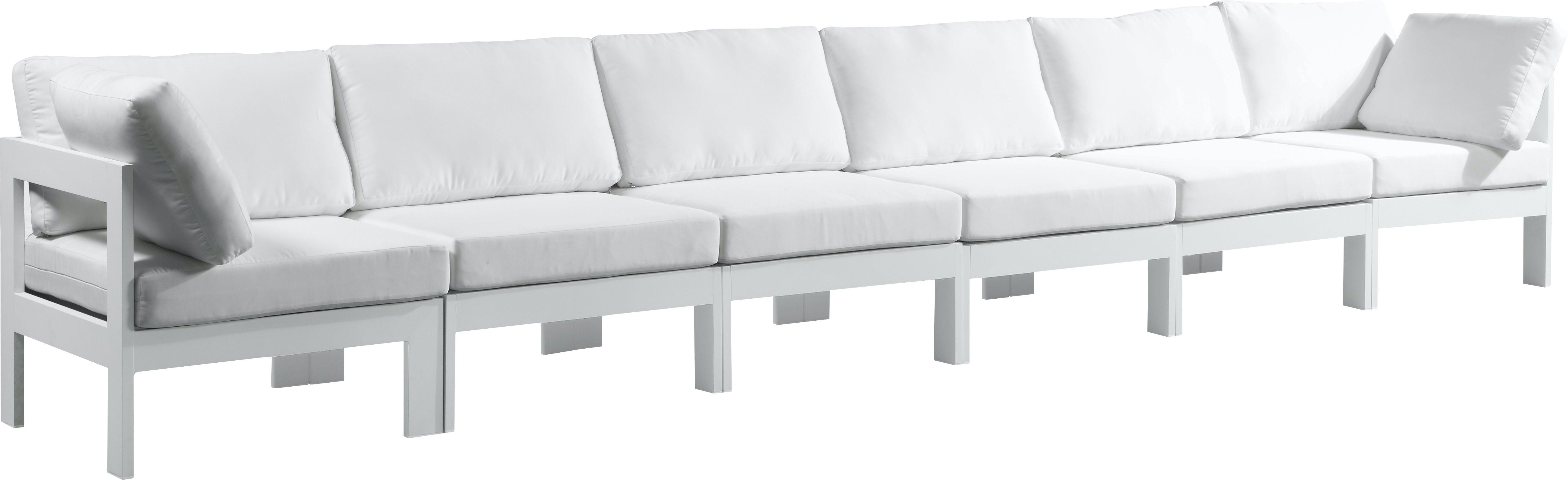 Meridian Furniture - Nizuc - Outdoor Patio Modular Sofa With Frame - White - With Frame - 5th Avenue Furniture