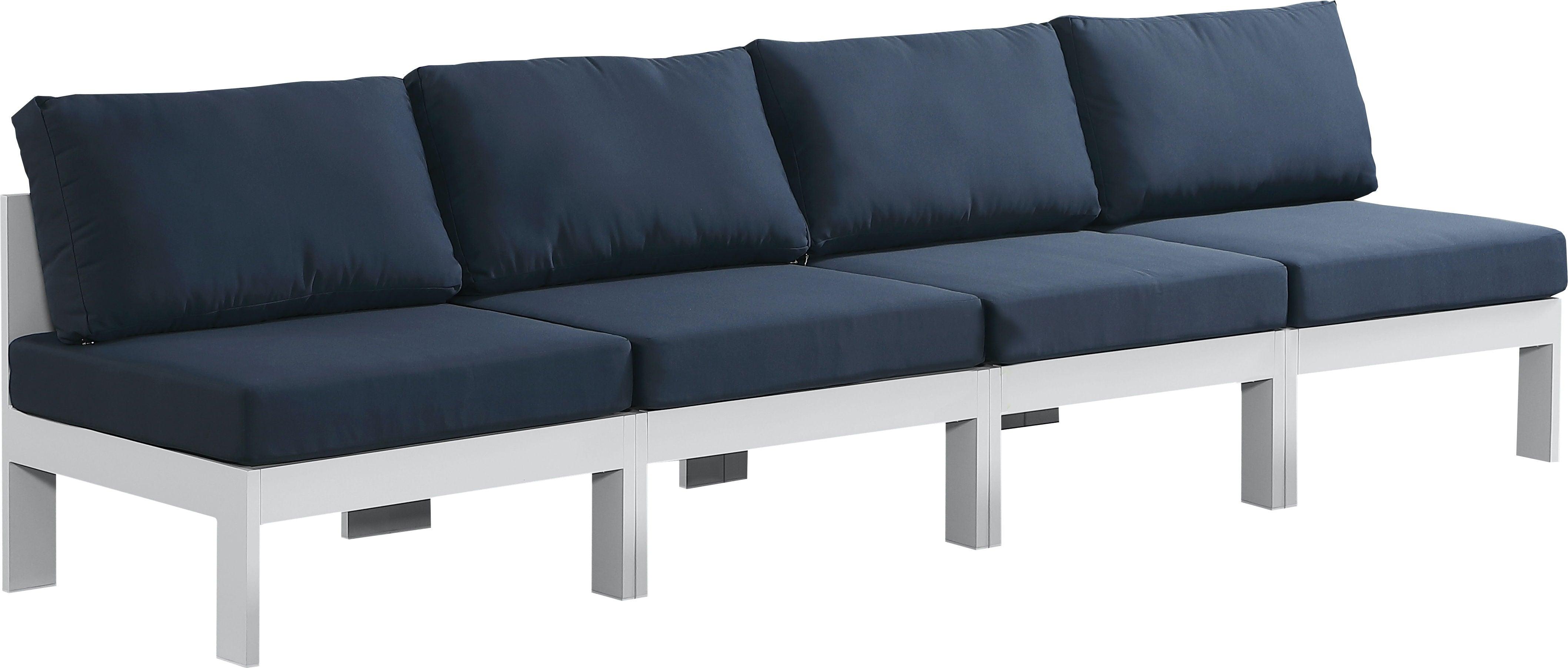 Meridian Furniture - Nizuc - Outdoor Patio Modular Sofa 4 Seats - Navy - 5th Avenue Furniture
