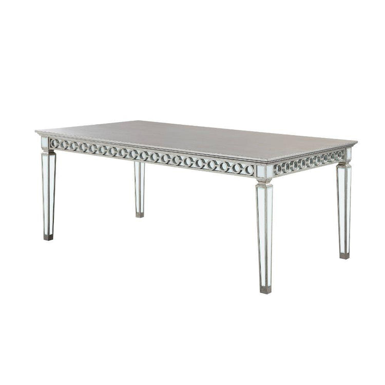 ACME - Varian - Dining Table - Mirrored & Antique Platinum - 30" - 5th Avenue Furniture