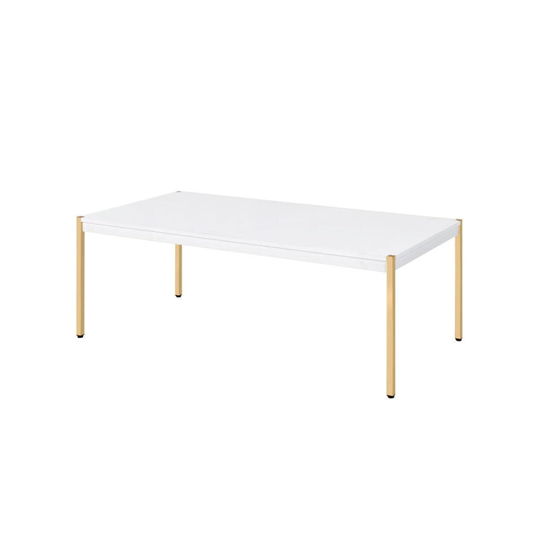 ACME - Otrac - Coffee Table - White & Gold Finish - 5th Avenue Furniture