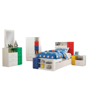 ACME - Playground - Nightstand - White & Multi-Color - 5th Avenue Furniture