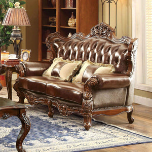 Furniture of America - Jericho - Loveseat - Brown / Dark Oak - 5th Avenue Furniture