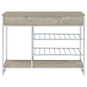 Coaster Fine Furniture - Melrose - Bar Cabinet - Gray Washed Oak And Chrome - 5th Avenue Furniture