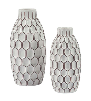 Ashley Furniture - Dionna - White - Vase Set (Set of 2) - 5th Avenue Furniture