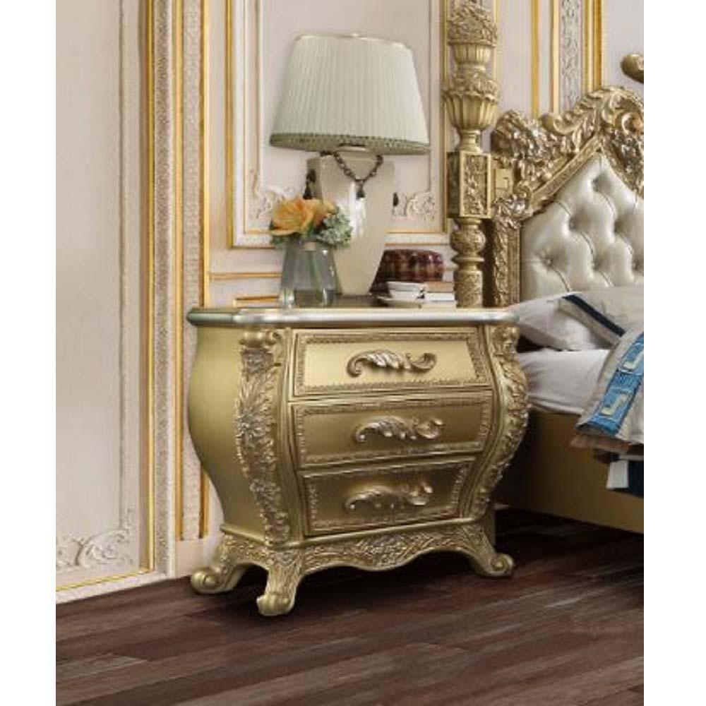 ACME - Cabriole - Nightstand - Gold Finish - 5th Avenue Furniture