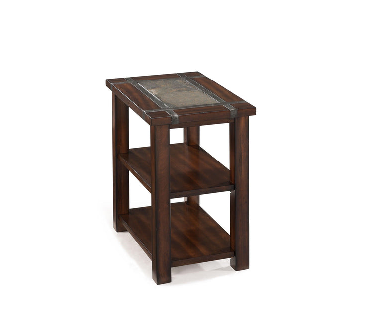 Magnussen Furniture - Roanoke - Rectangular Chairside End Table - Cherry And Slate - 5th Avenue Furniture