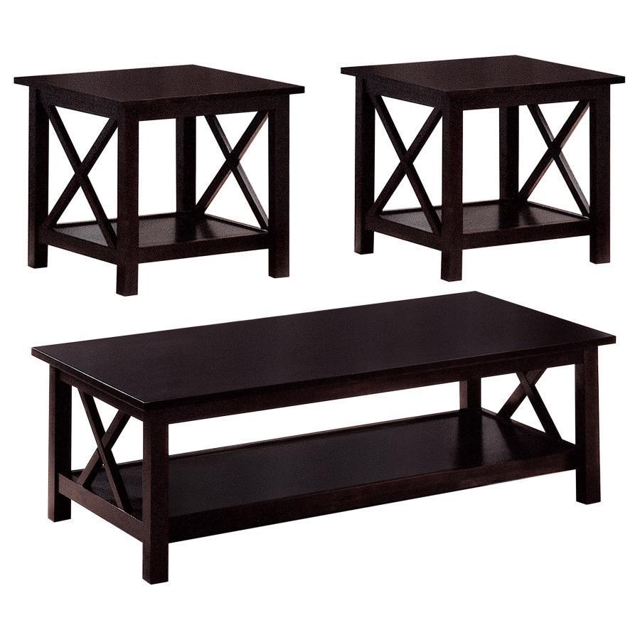CoasterEssence - Rachelle - 3 Piece Occasional Table Set - Deep Merlot - 5th Avenue Furniture