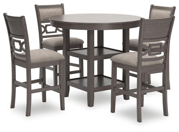 Signature Design by Ashley® - Wrenning - Gray - Drm Counter Table Set (Set of 5) - 5th Avenue Furniture