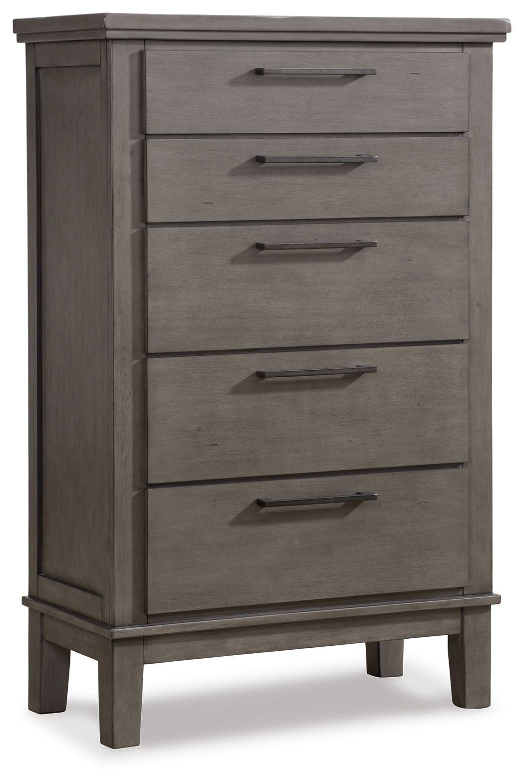 Benchcraft® - Hallanden - Gray - Five Drawer Chest - 5th Avenue Furniture