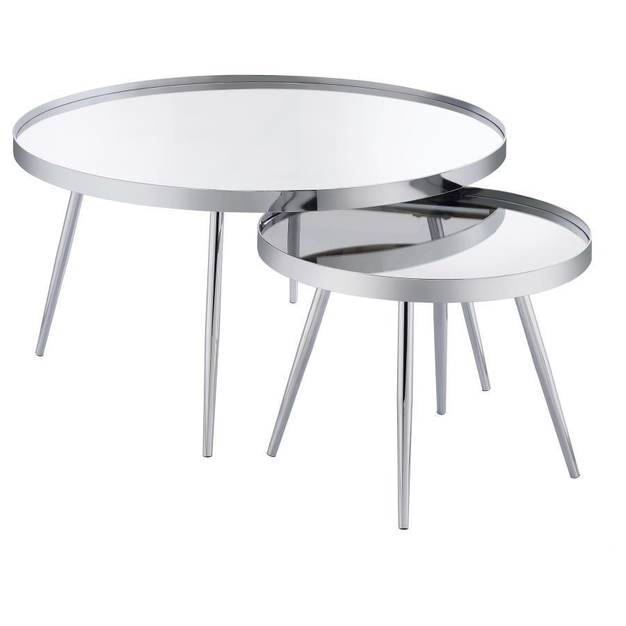 CoasterEssence - Kaelyn - 2 Piece Mirror Top Nesting Coffee Table - 5th Avenue Furniture