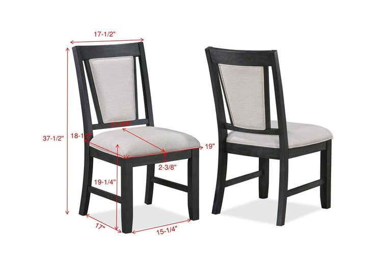 Crown Mark - Stevens - Side Chair (Set of 2) - Charcoal & Gray - 5th Avenue Furniture