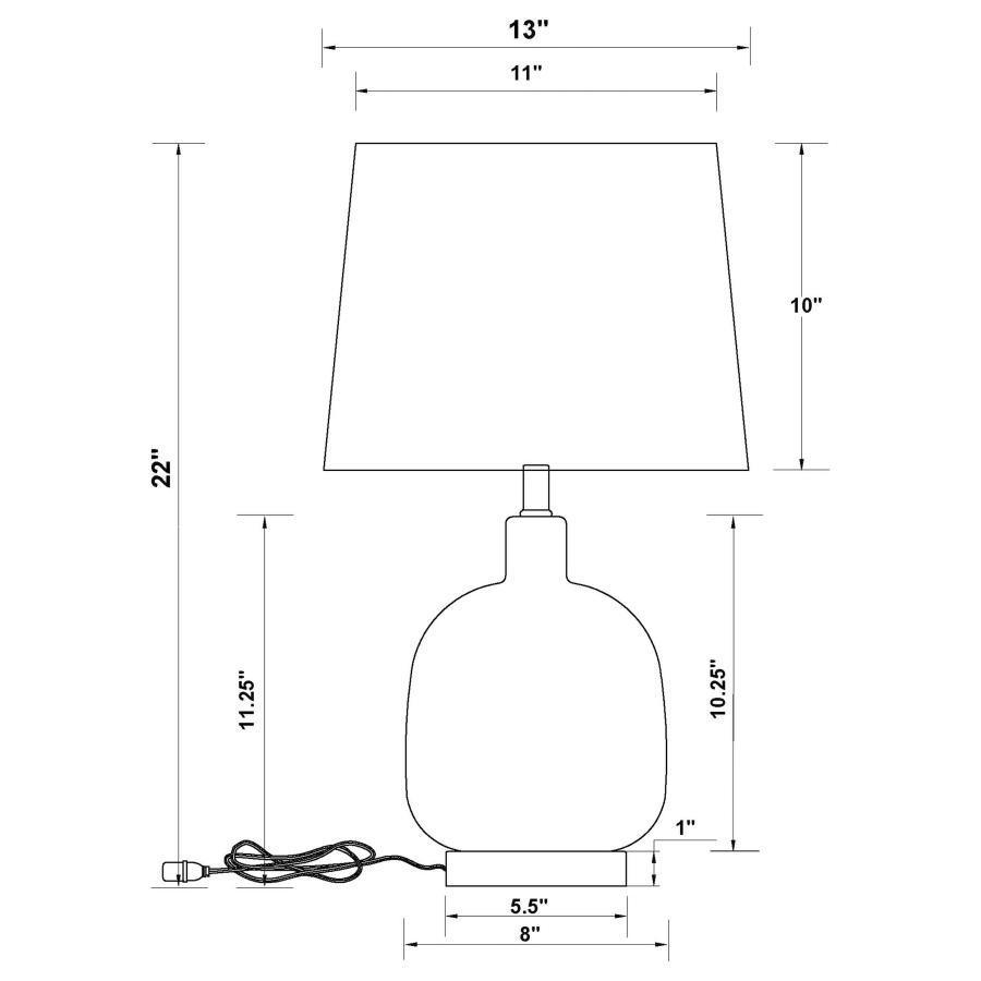 CoasterEveryday - Costner - Empire Table Lamp - Beige And Clear - 5th Avenue Furniture