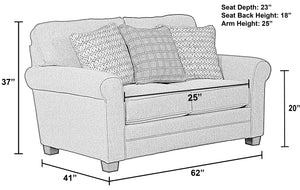 Jackson - Lewiston - Loveseat - Cement - 5th Avenue Furniture