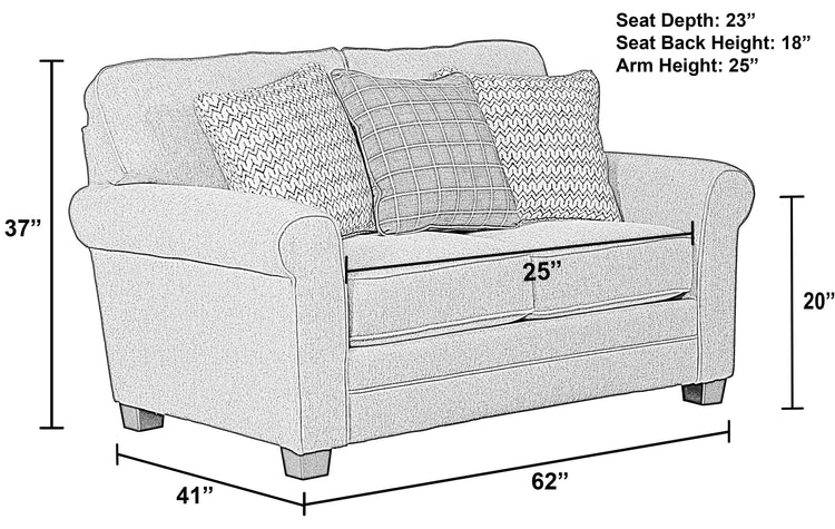 Jackson - Lewiston - Loveseat - Cement - 5th Avenue Furniture