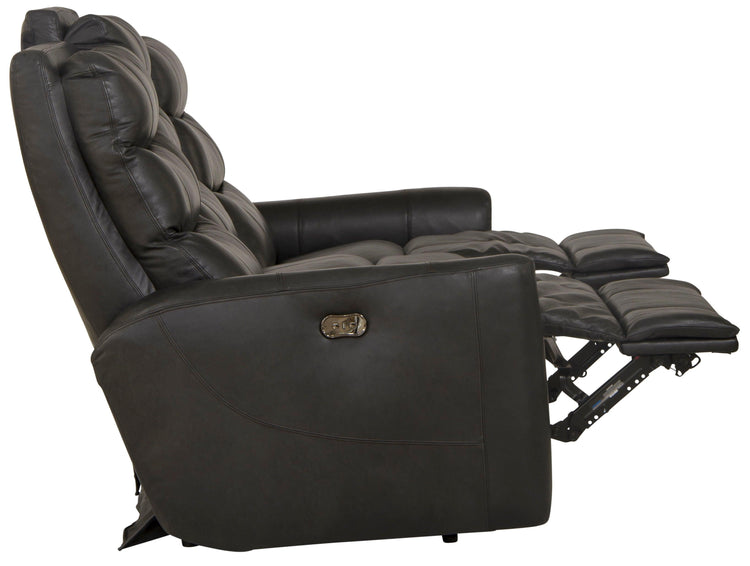 Catnapper - Bosa - Power Reclining Sofa - Charcoal - Leather - 5th Avenue Furniture