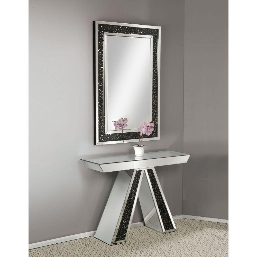 ACME - Noor - Accent Table - Mirrored & Faux Gemstones - 5th Avenue Furniture
