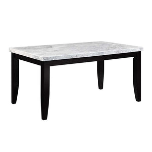 ACME - Hussein - Dining Table With Marble Top - Marble & Black Finish - 5th Avenue Furniture