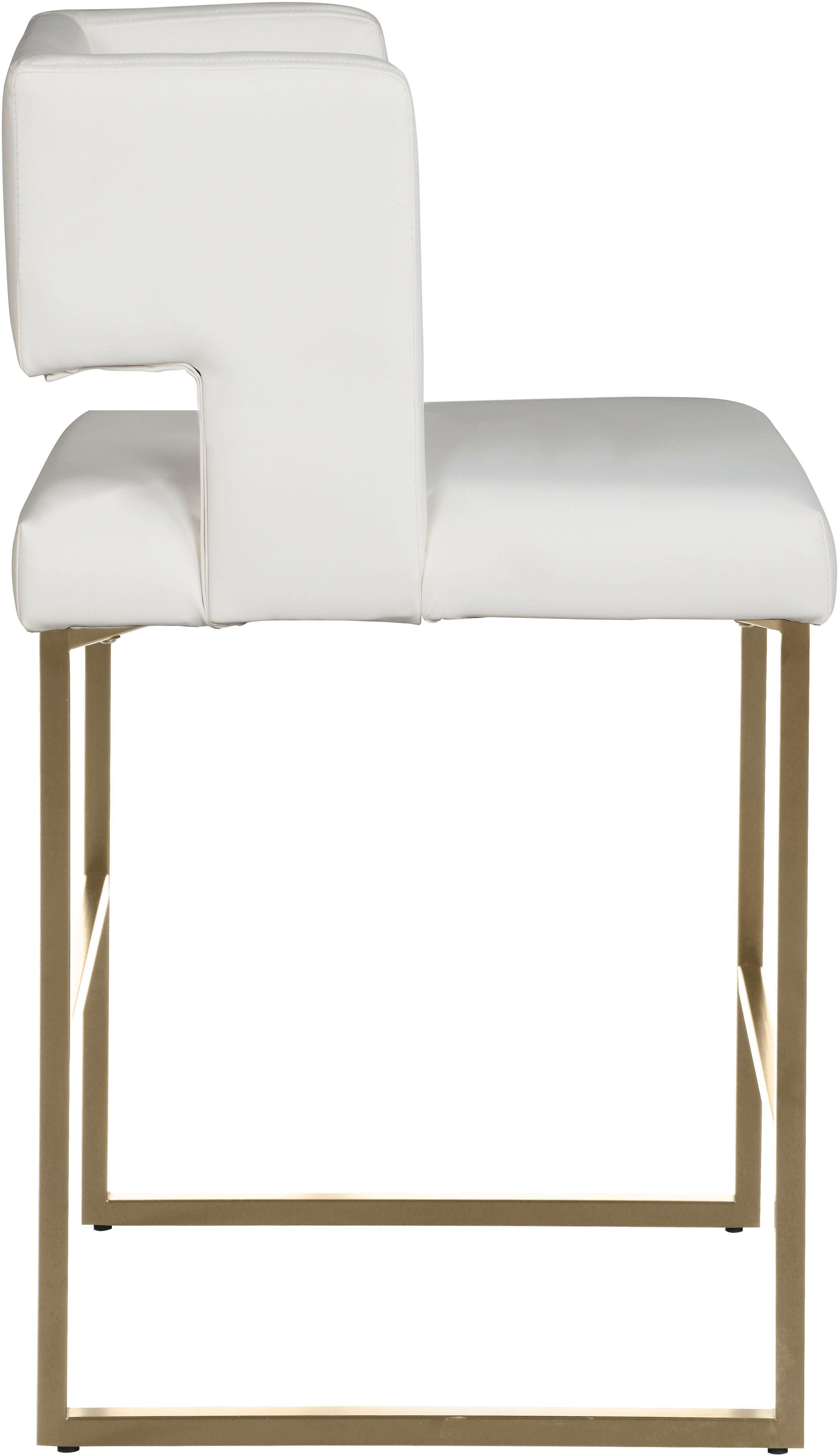 Meridian Furniture - Caleb - Counter Stool with Gold Legs (Set of 2) - 5th Avenue Furniture